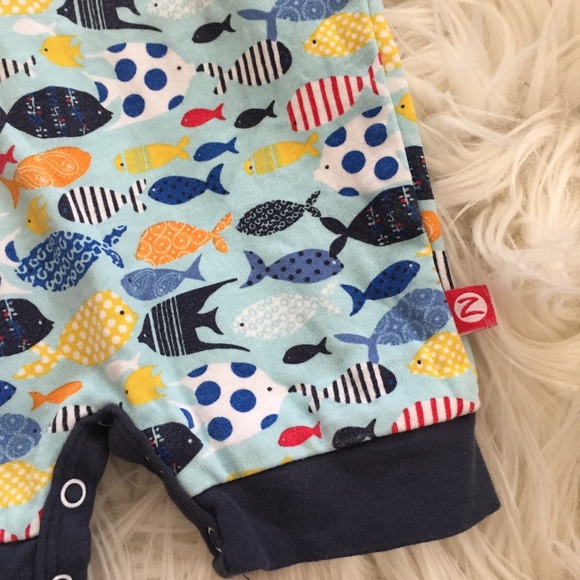 (SOLD) Zutano Fish Romper - Picture 3 of 7